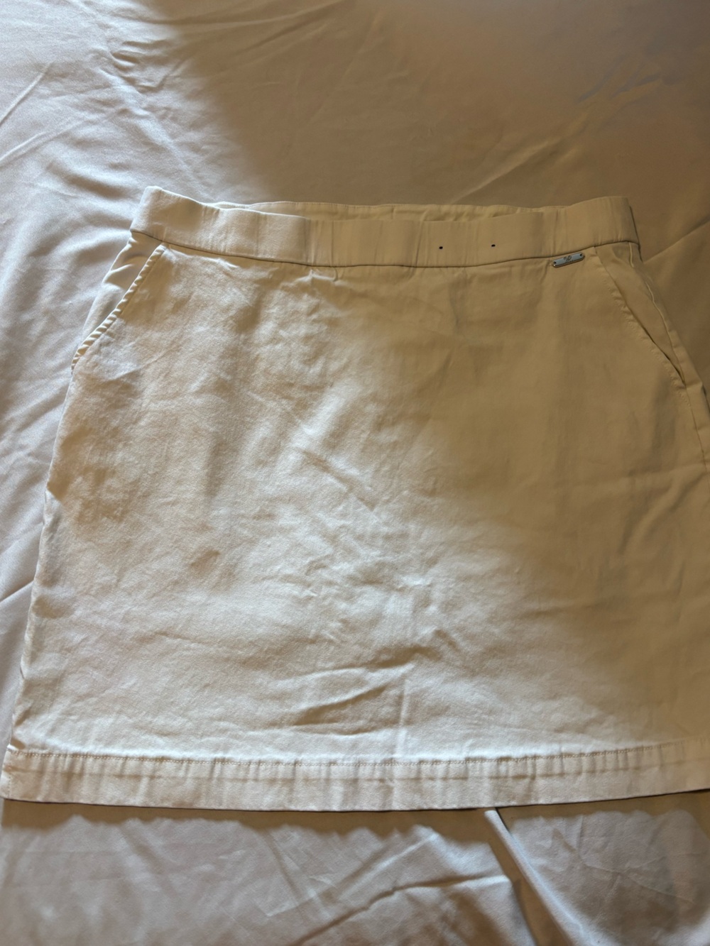 Rafaella Cream Straight Mini Skirt